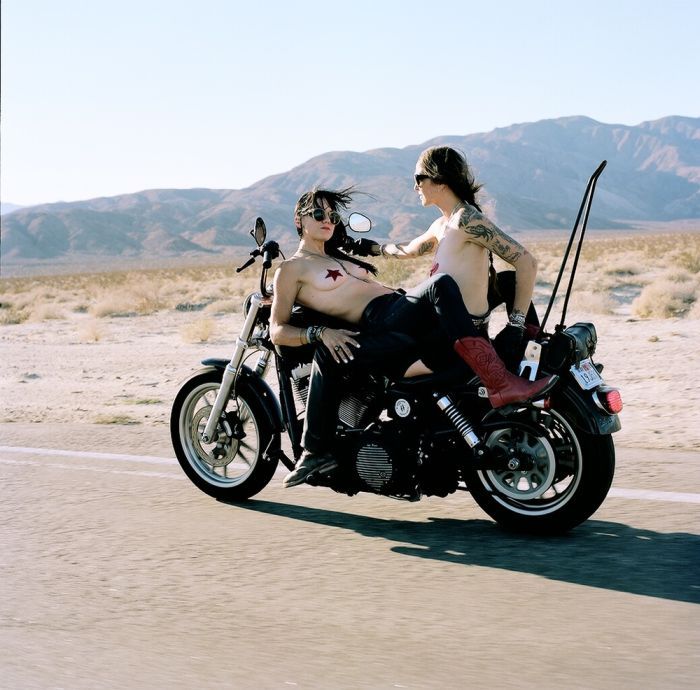 Girls on a motorcycle in Dusseldorf